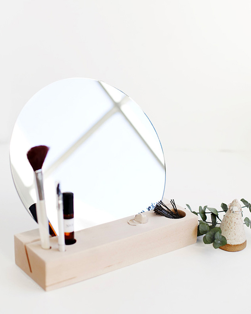 miroir maquillage rangement diy