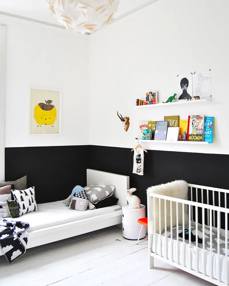 deco chambre enfant soubassement noir