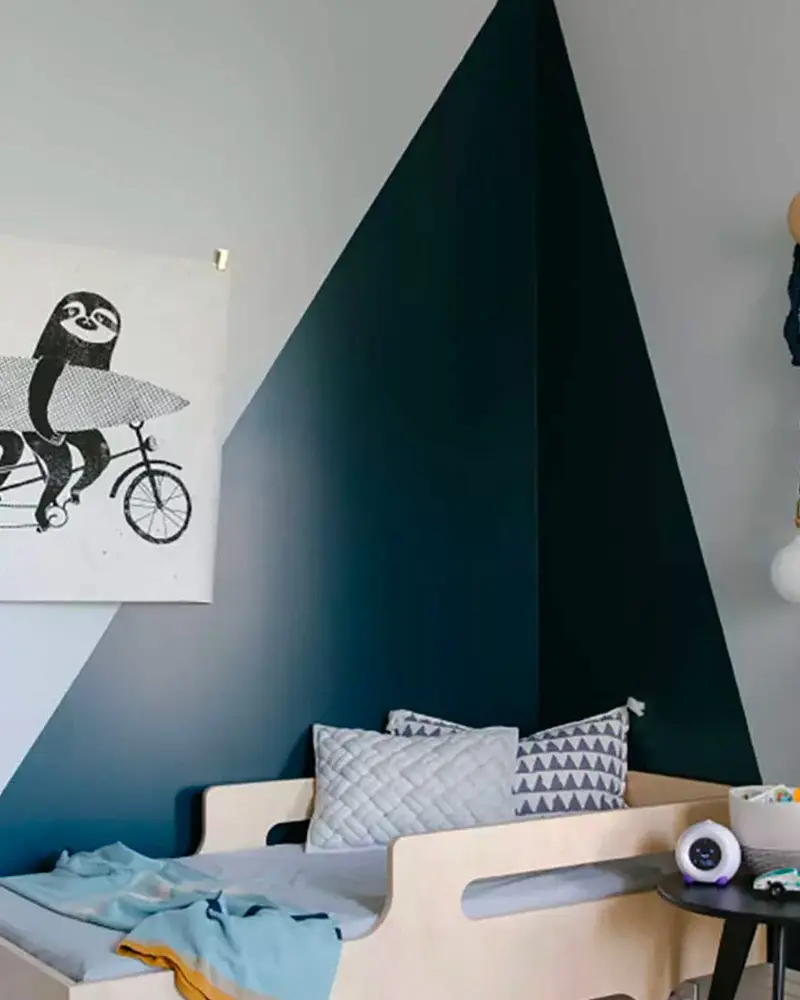 tete de lit peinture bleu deco chambre enfant