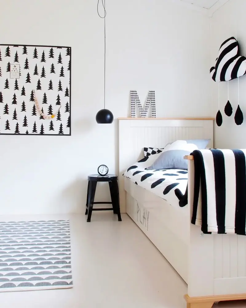 deco chambre enfant noir blanc