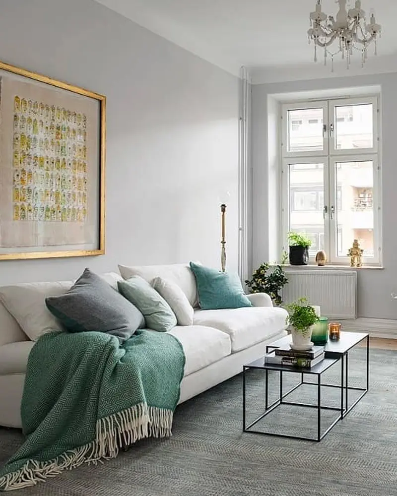 deco appartement vert blanc salon