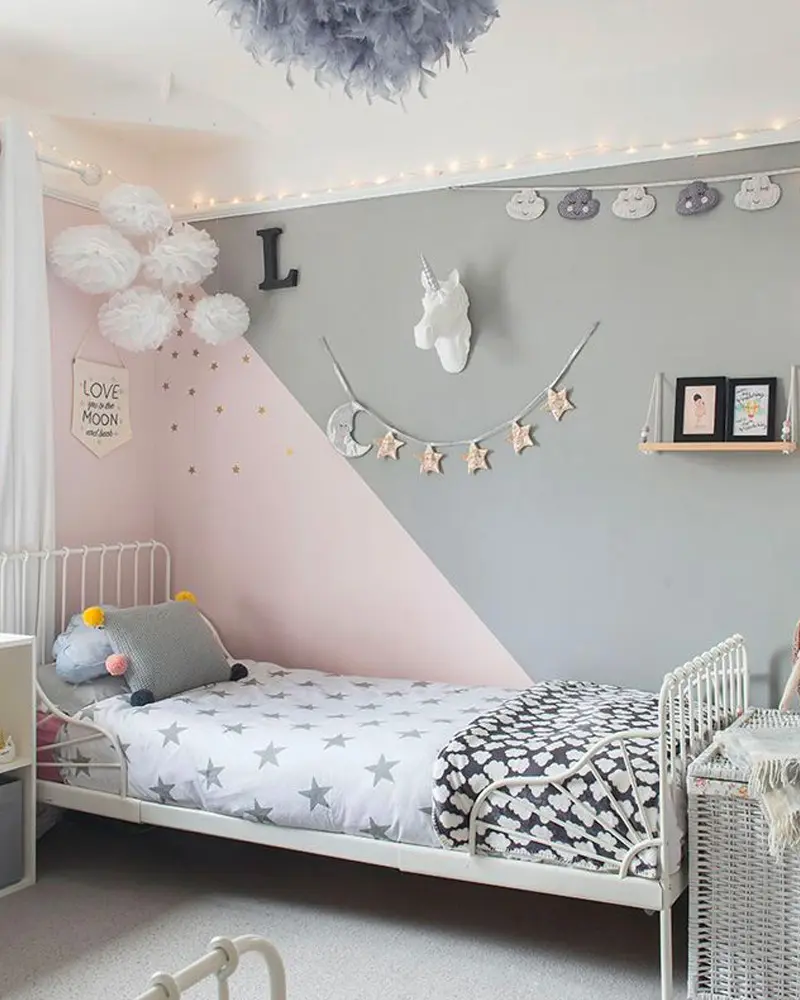 deco chambre enfant gris rose