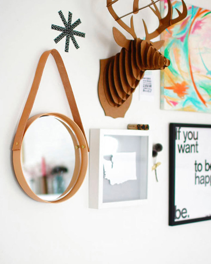 miroir rond suspendu diy