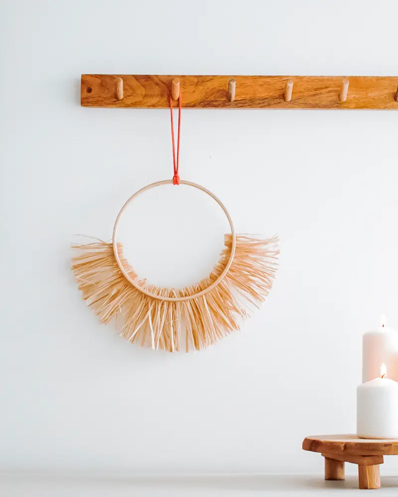 couronne murale diy raphia