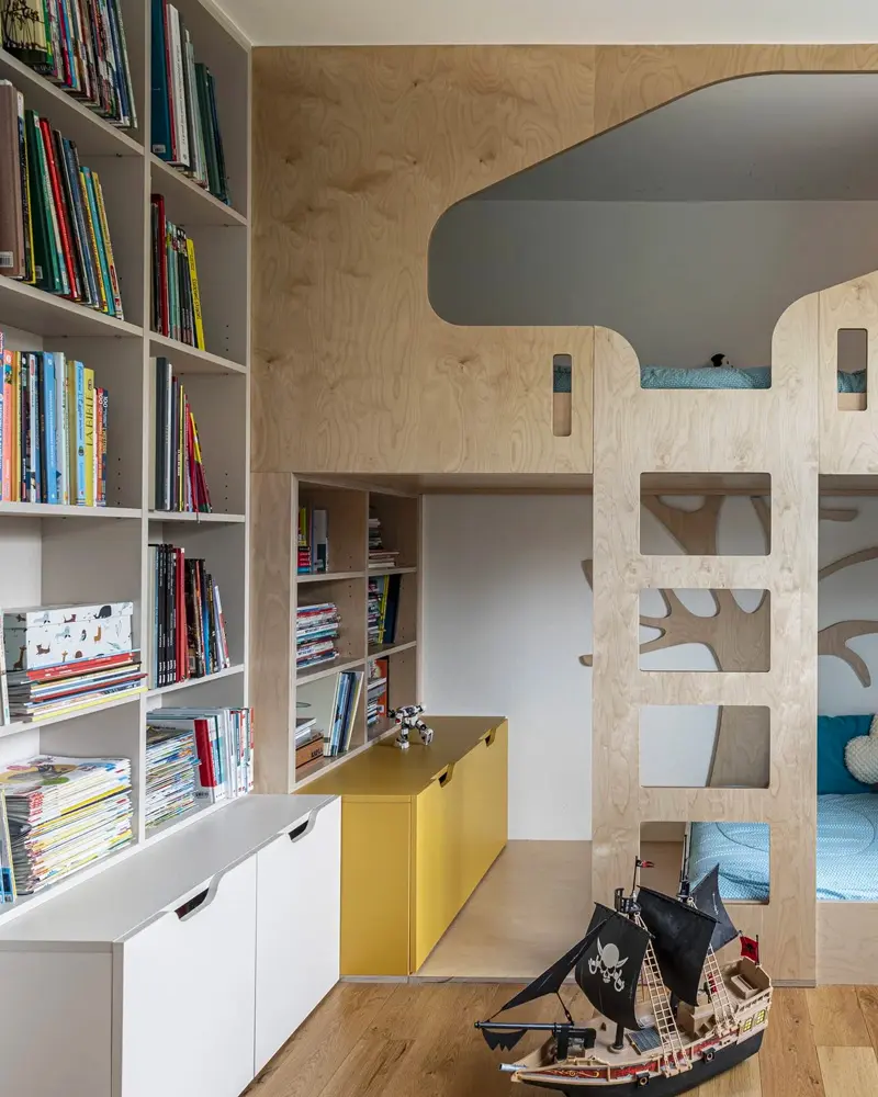 deco chambre enfant double rangement mural