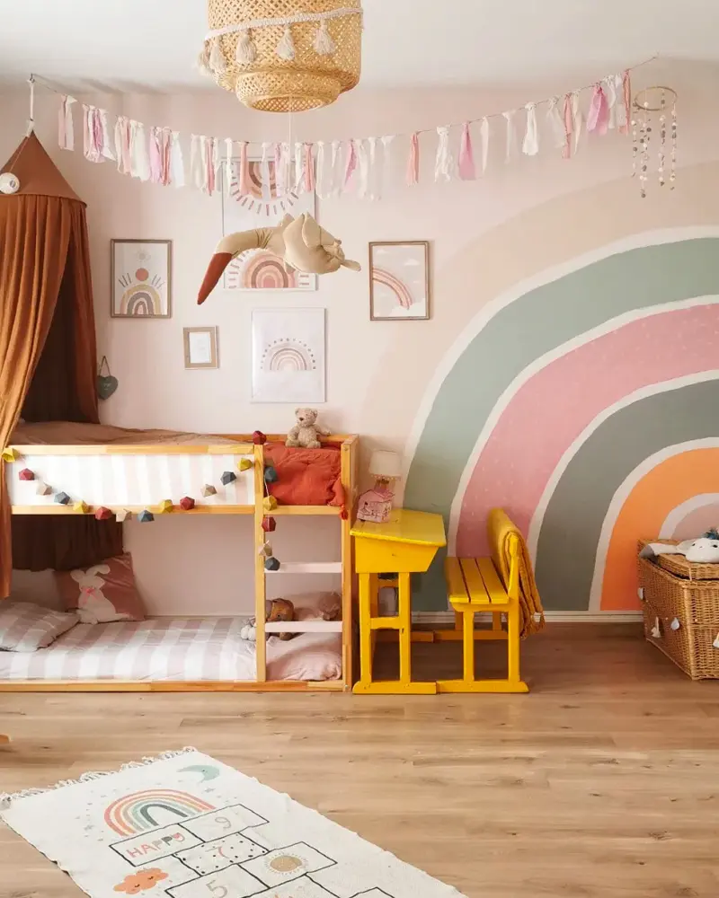 deco murale arc en ciel chambre enfant