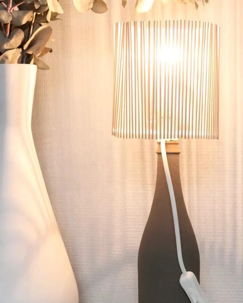 bouteille diy lampe bois
