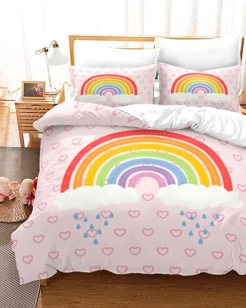 housse de couette arc en ciel deco chambre enfant