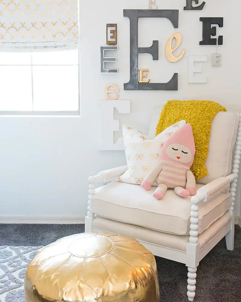 pouf dore deco chambre enfant