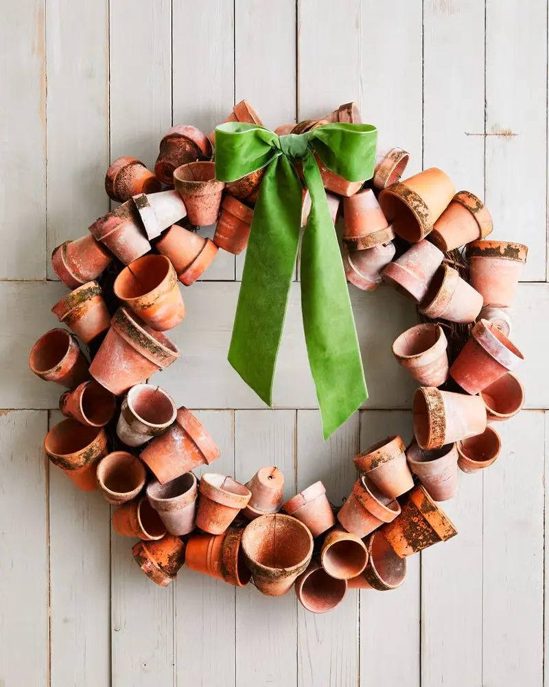 couronne murale diy pot terre cuite