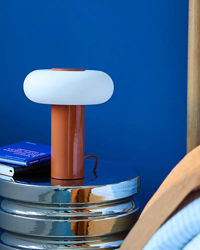 lampe a poser metal opaline