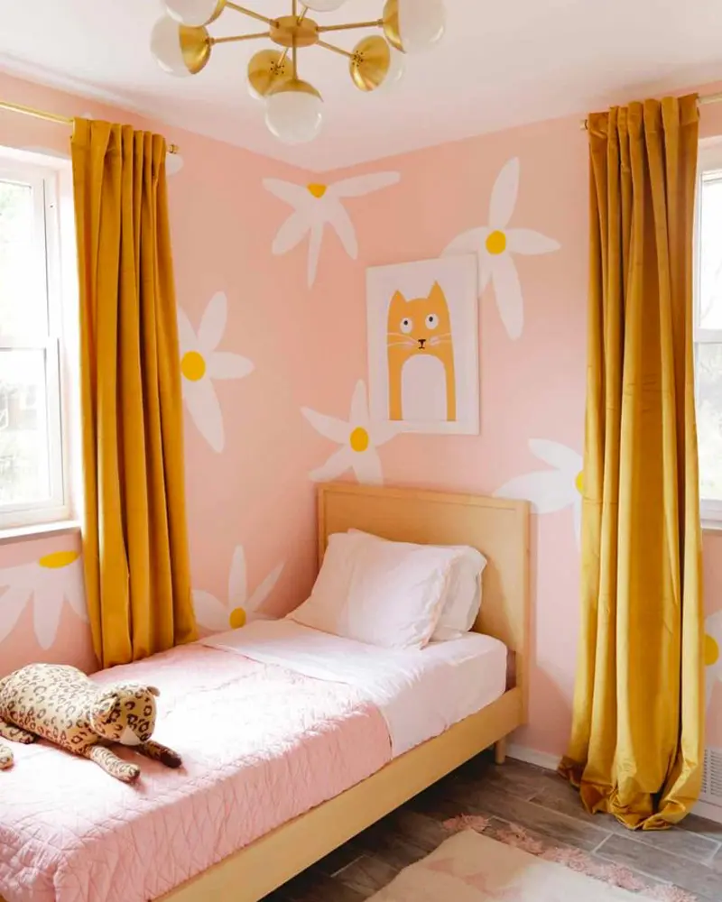 deco chambre enfant dore rose