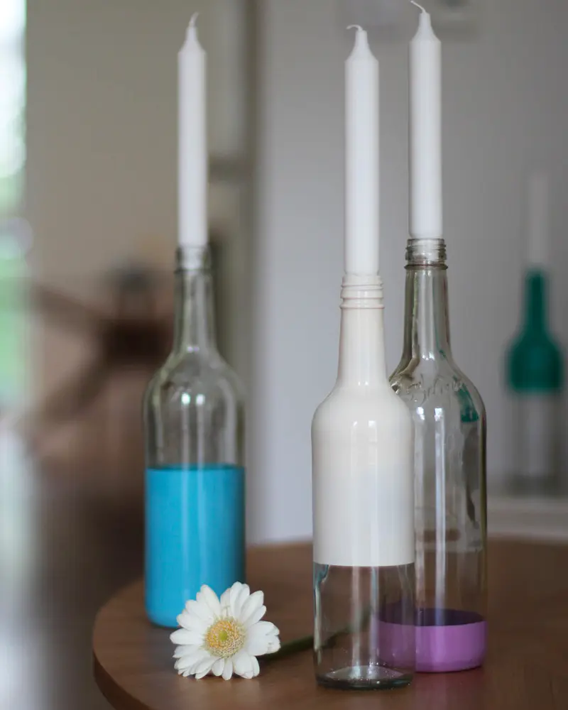bougeoir diy bouteille peinture
