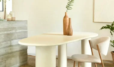 table a manger organique blanche