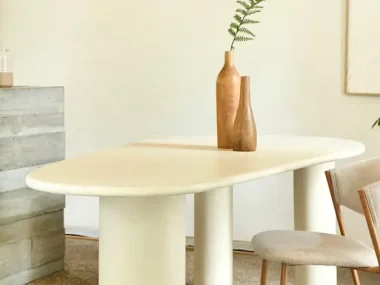 table a manger organique blanche