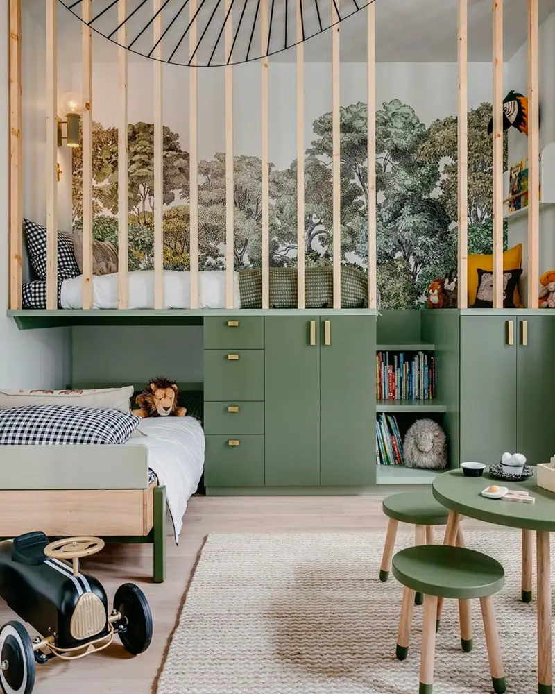 deco chambre enfant nature papier peint