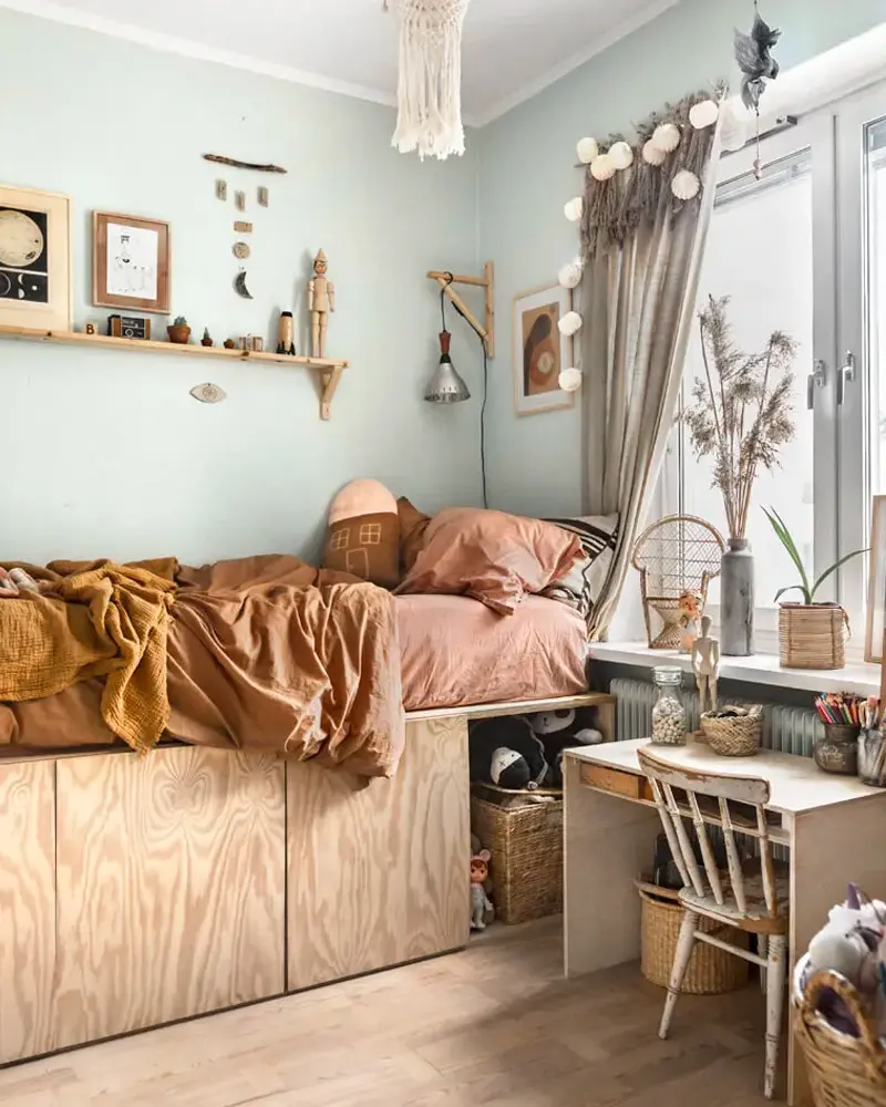 deco chambre enfant moderne boheme bois
