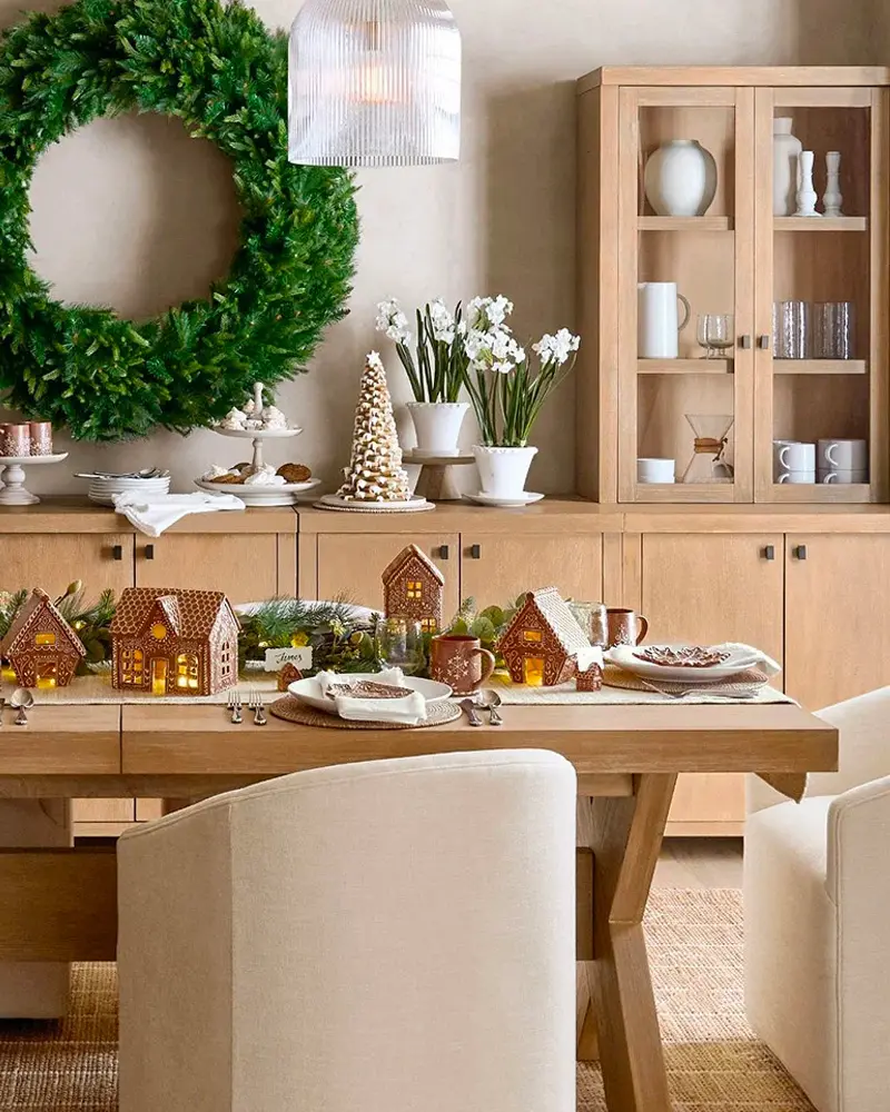 deco table noel moderne bois