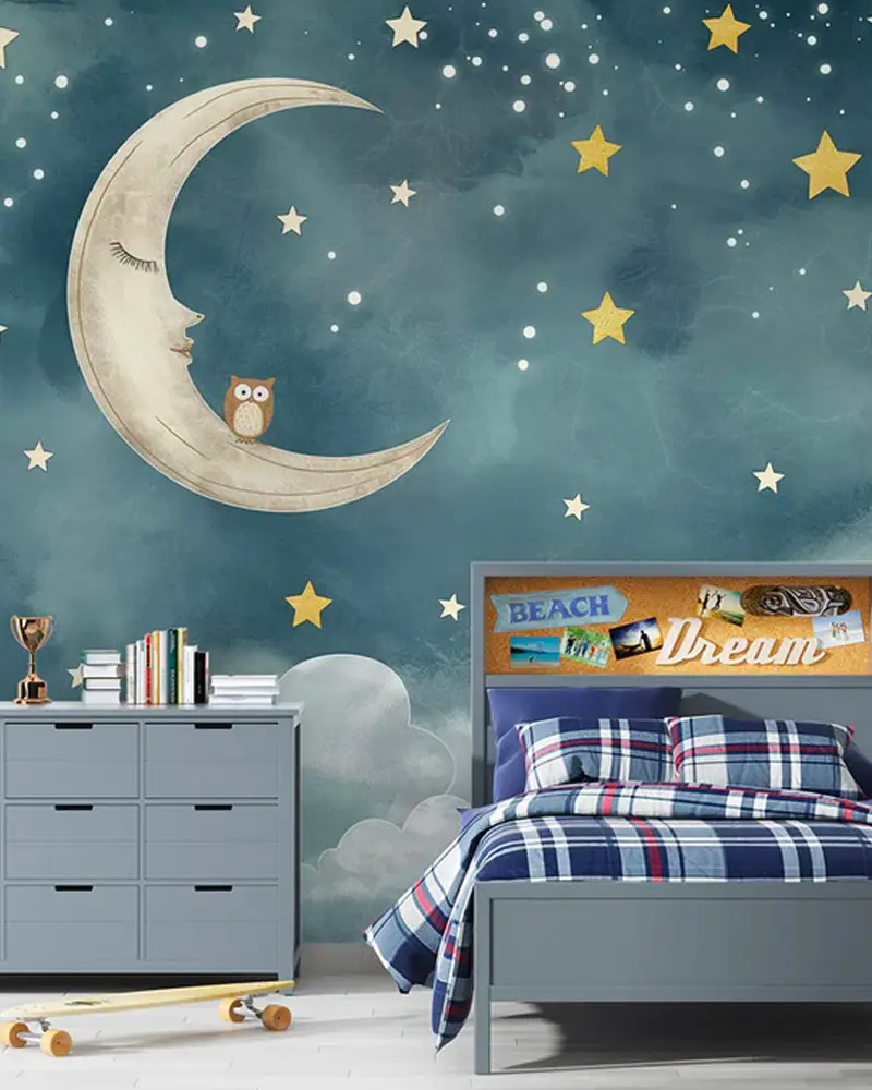 papier peint étoilé chambre enfant