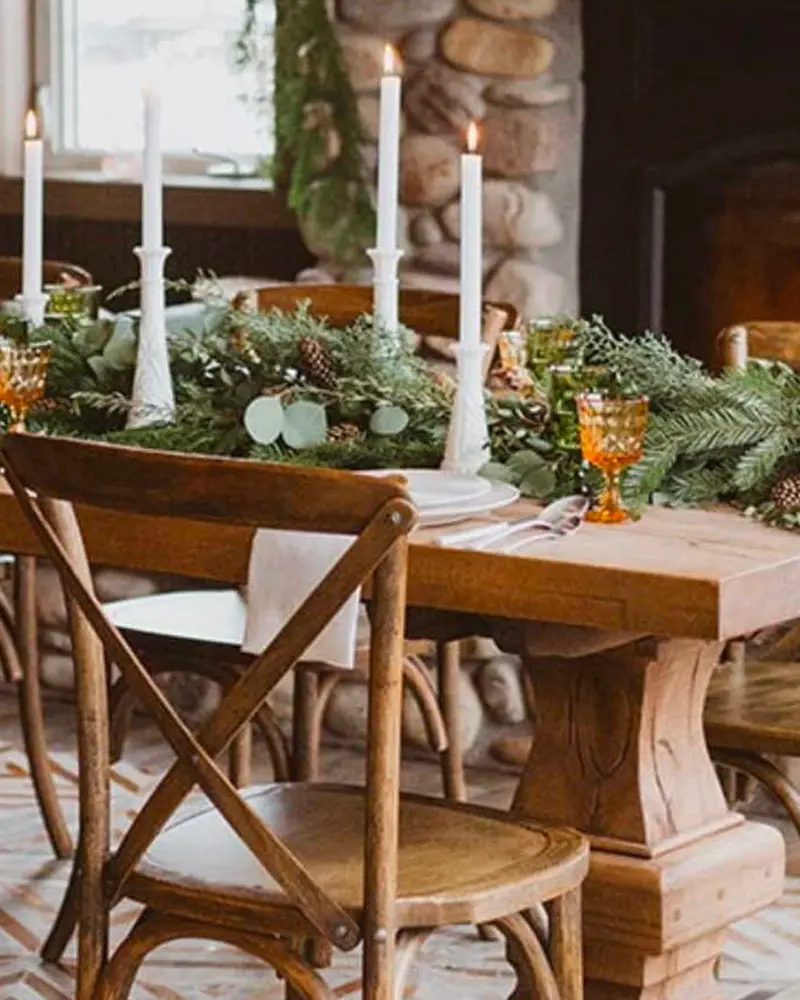 deco table noel rustique bois sapin