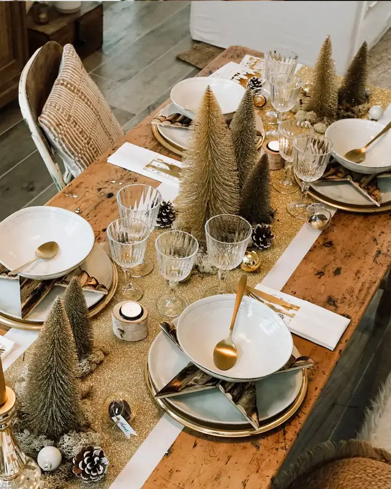 deco table noel scandinave bois