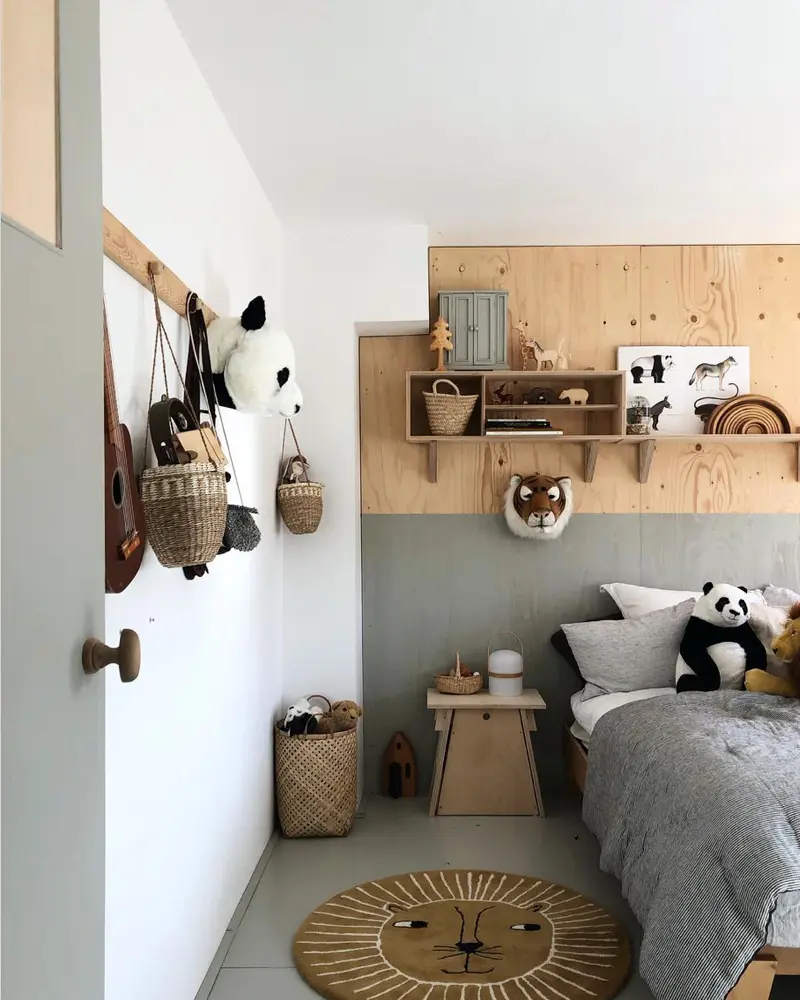 mur bois deco chambre enfant moderne