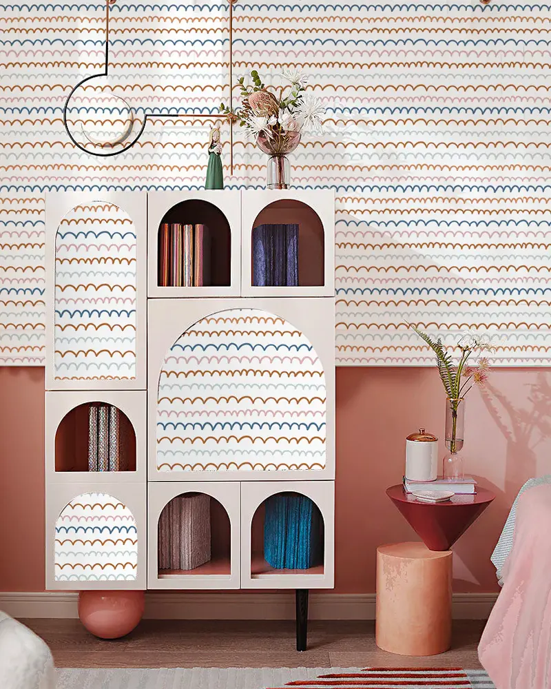 deco chambre enfant papier peint graphique