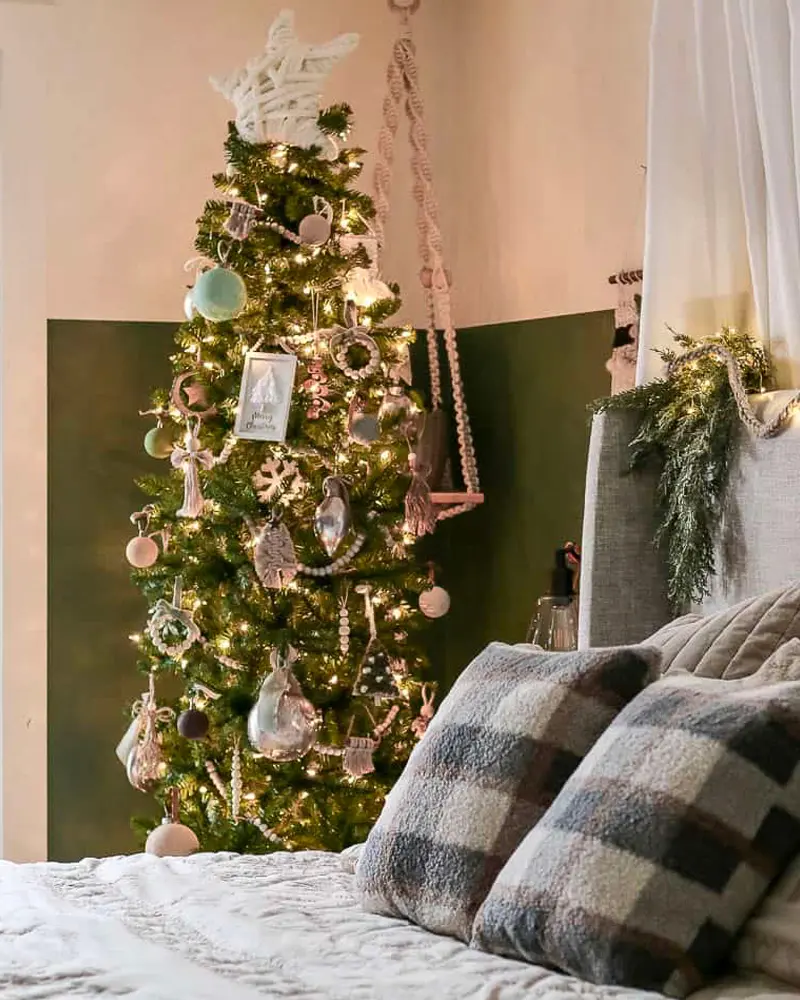 deco chambre noel nature vert