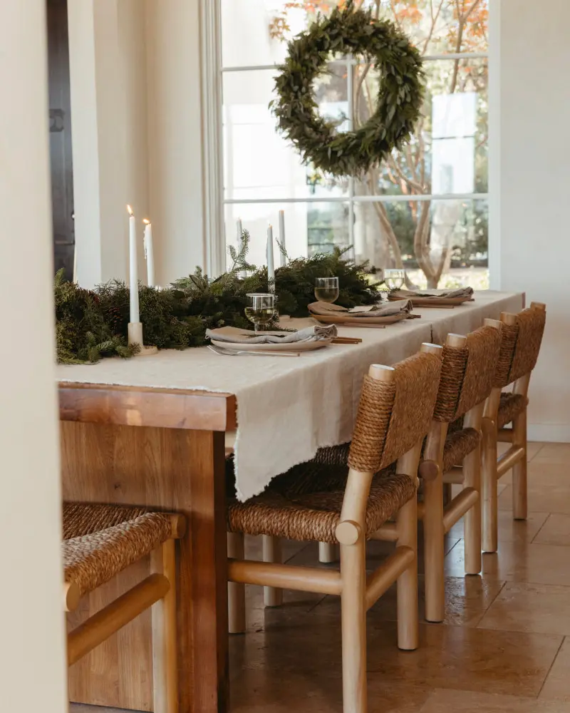 deco table noel boheme bois