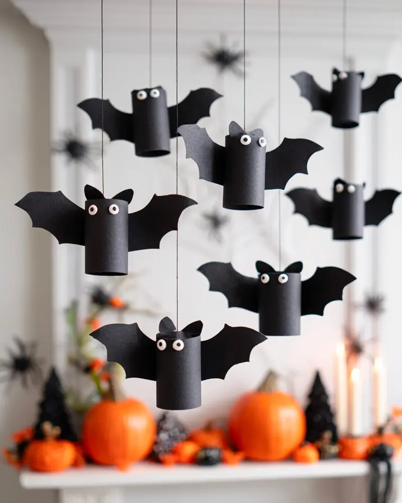 chauve souris rouleau papier toilette diy halloween