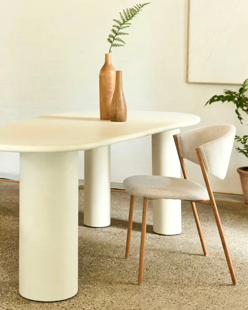 table a manger organique blanche