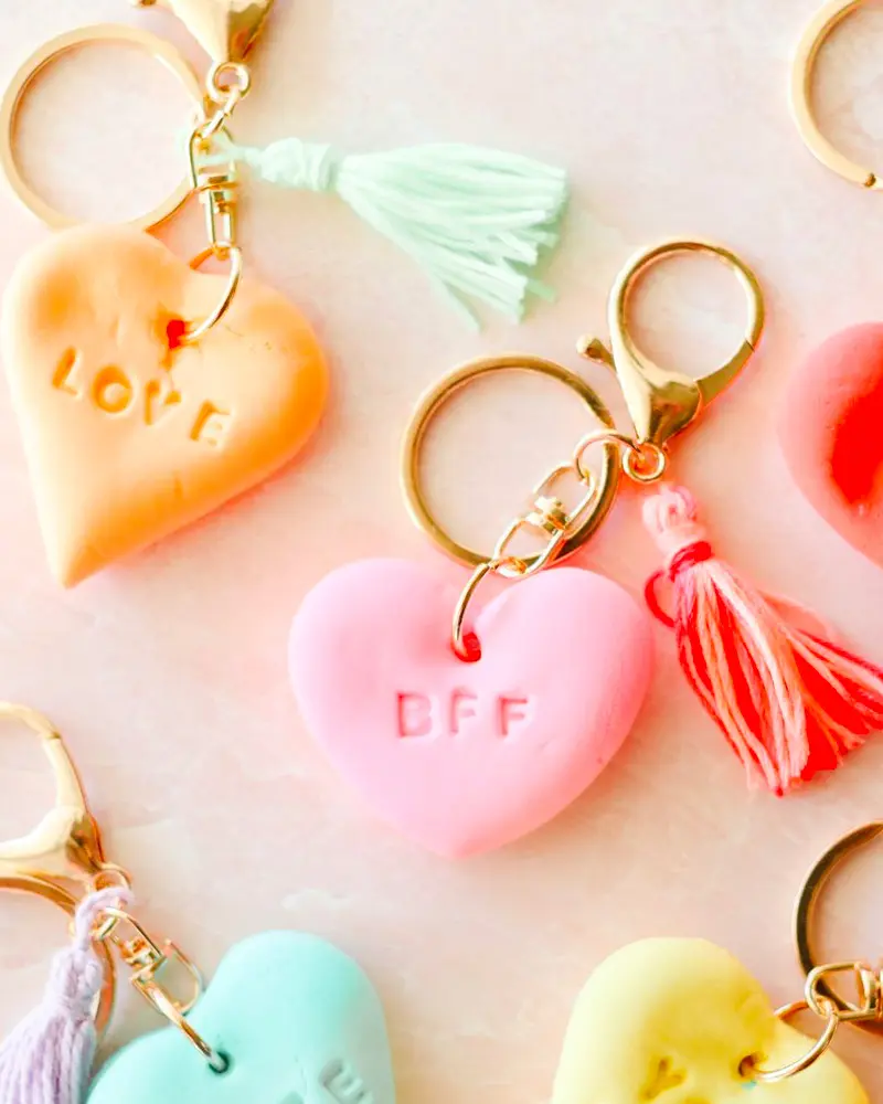 porte cle coeur fimo diy