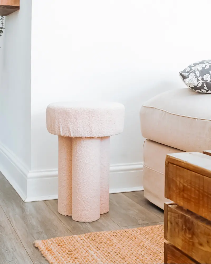 tabouret diy tissu bouclette