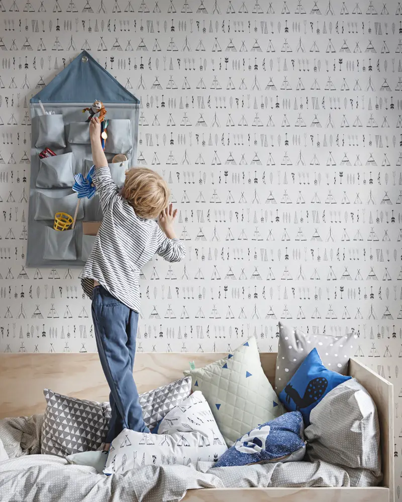 deco chambre enfant papier peint motifs