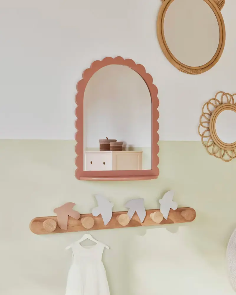 miroir enfant festonné rose