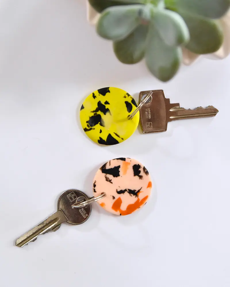 porte cle fimo terrazzo diy