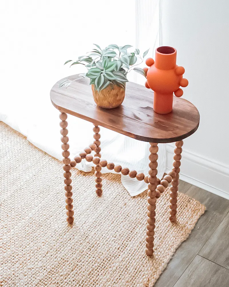 table appoint perles bois diy