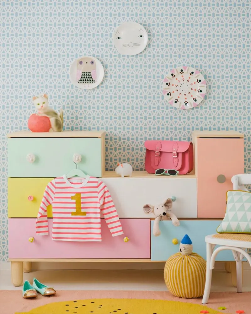 deco chambre enfant coloree papier peint