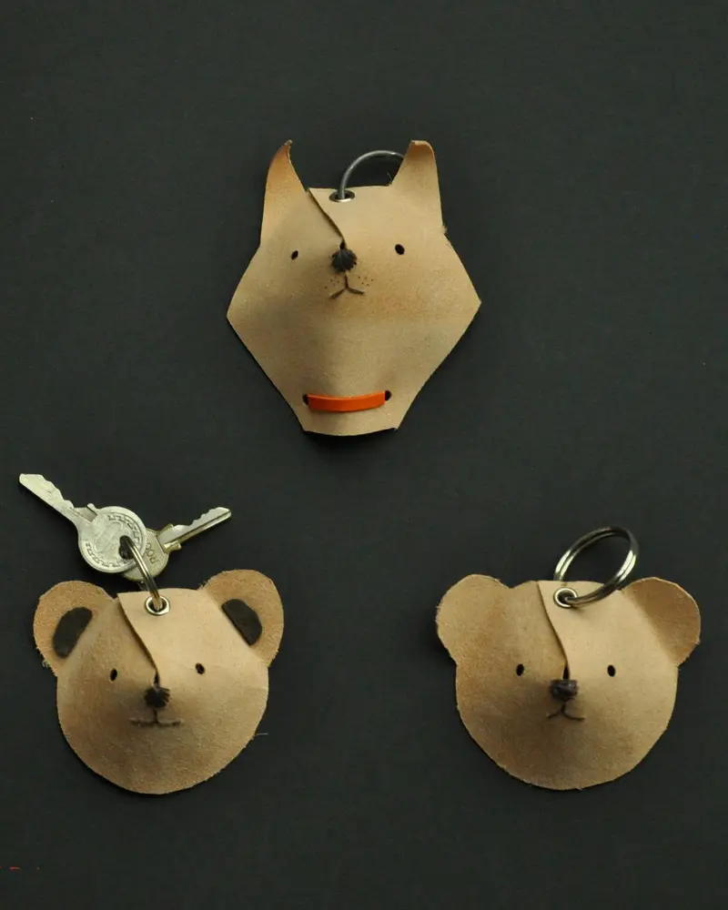 porte cle animal chute cuir diy