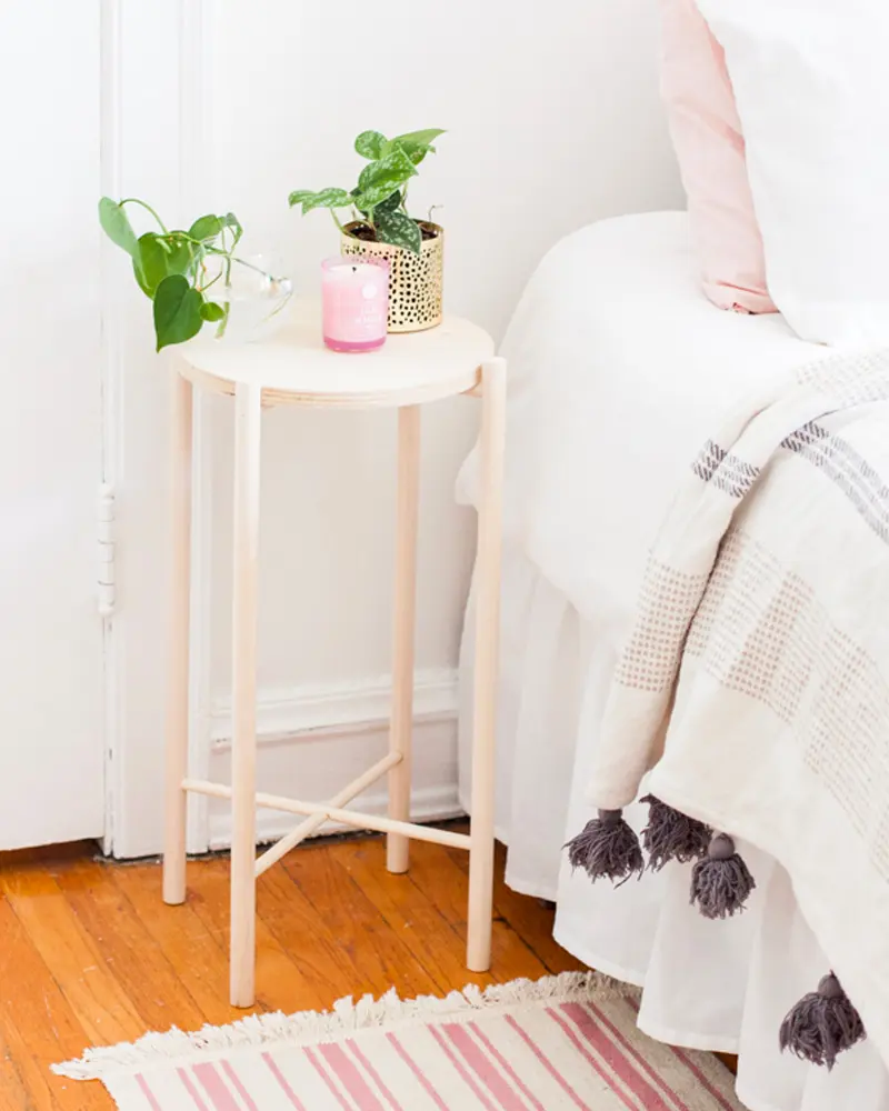 table appoint bois ronde diy