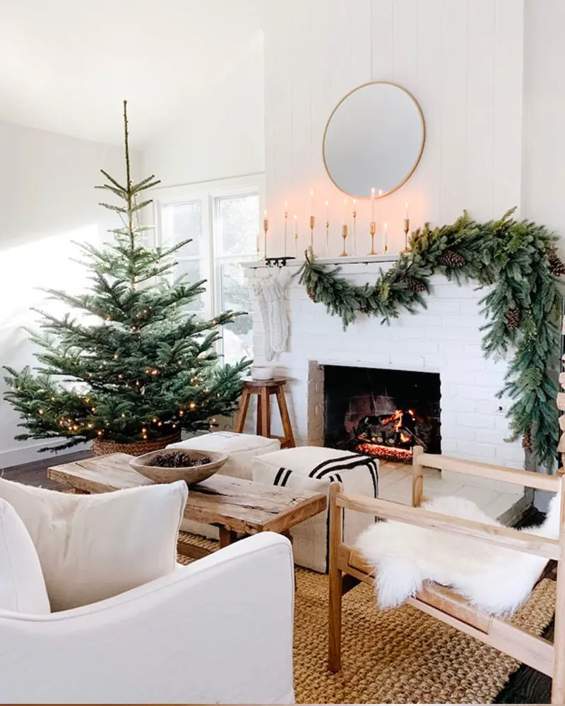 deco noel nature vert blanc