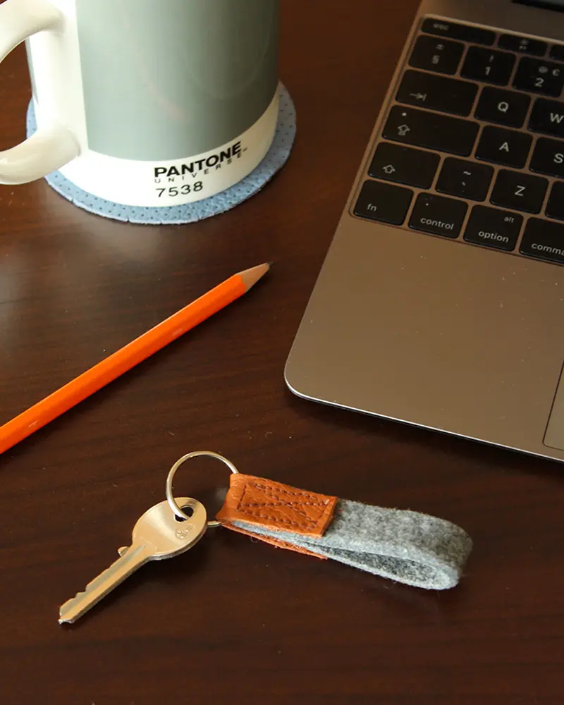 porte cle cuir feutrine diy