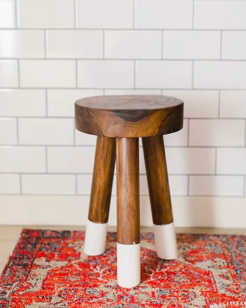 tabouret diy bois noyer