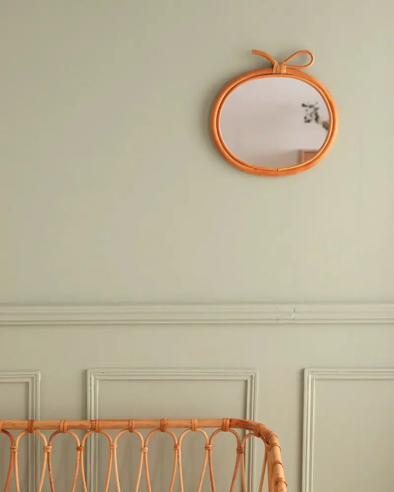 miroir enfant pomme rotin
