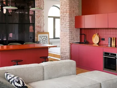 deco appartement minimaliste rouge noir