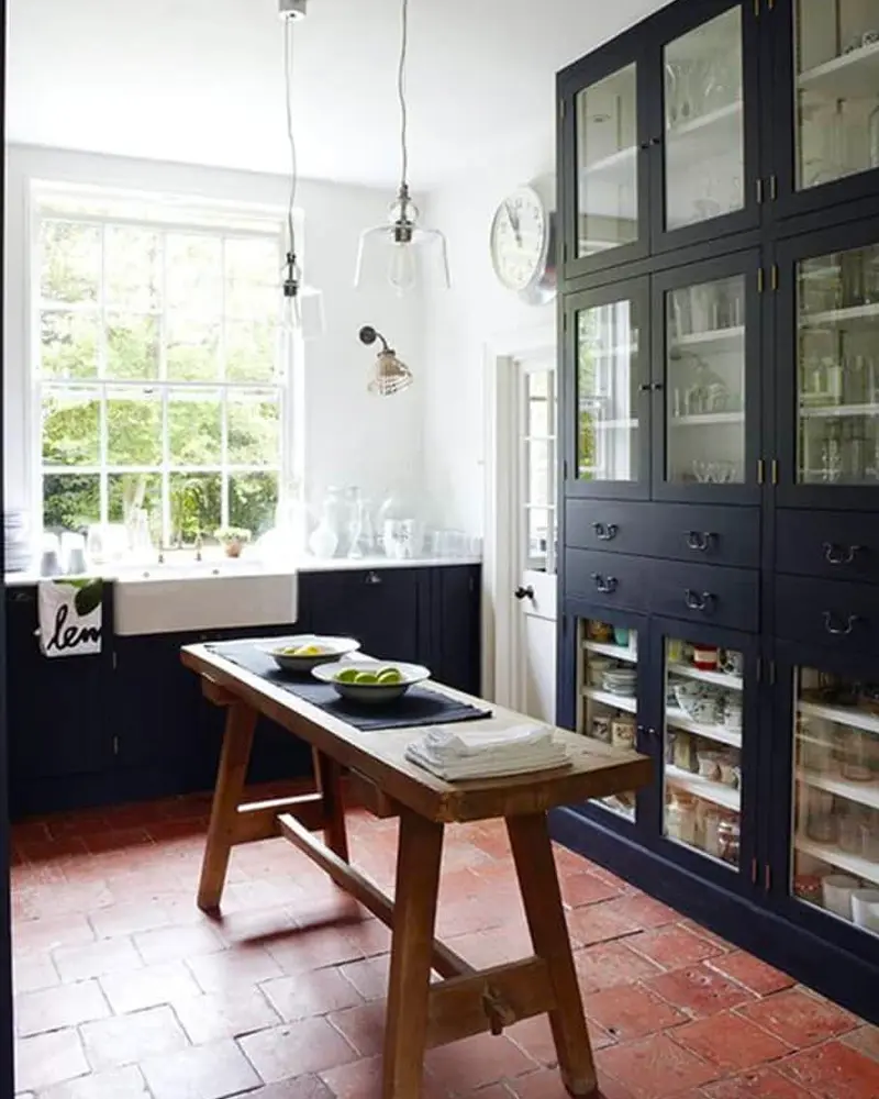 deco cuisine rustique sol terre cuite