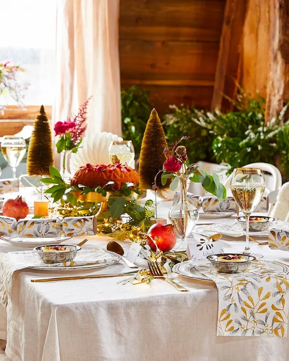 deco table noel chic dore