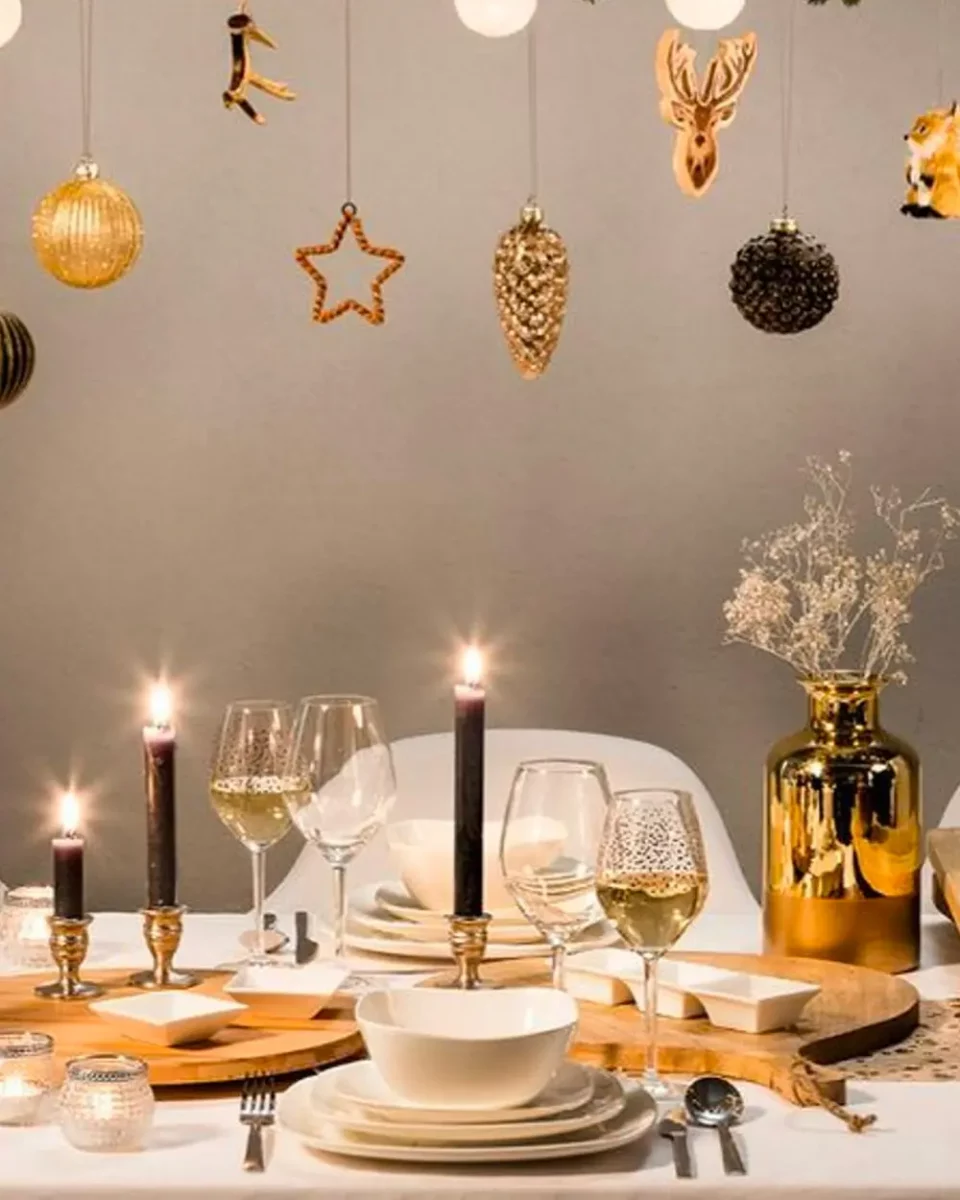 deco table noel noir dore