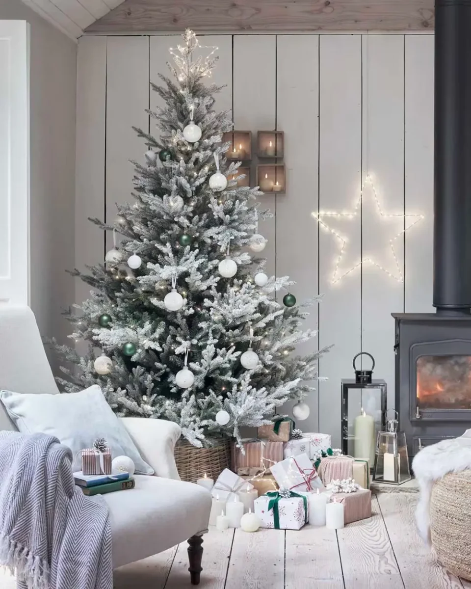 deco salon noel blanc