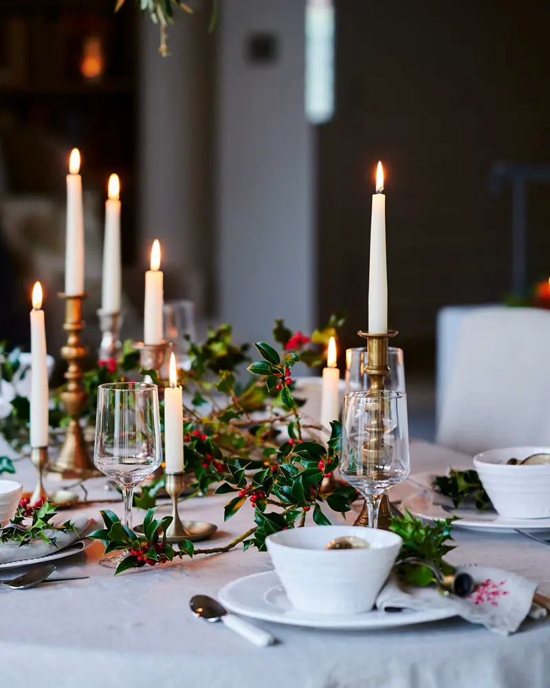 deco table noel chic gris blanc